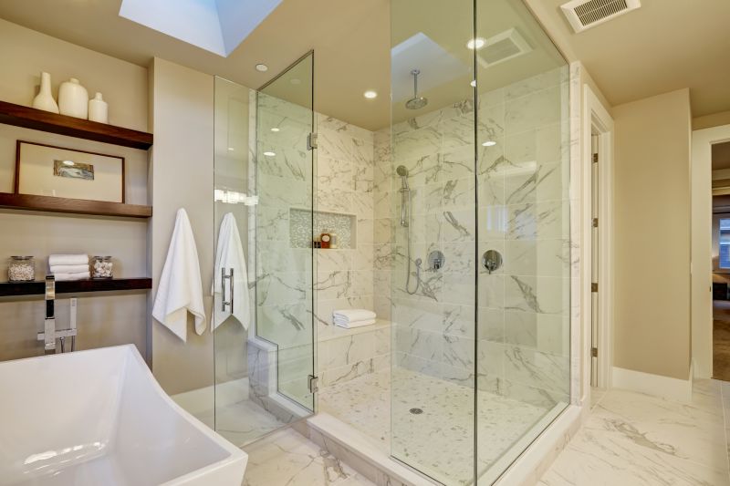 Contemporary Shower with Glass Walls